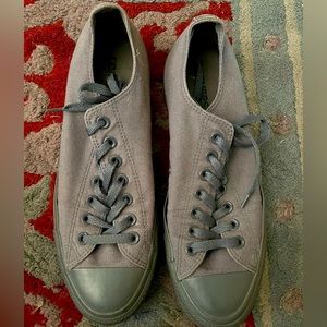 Rad All Gray Low Top Converse Size 8.5M/10.5W